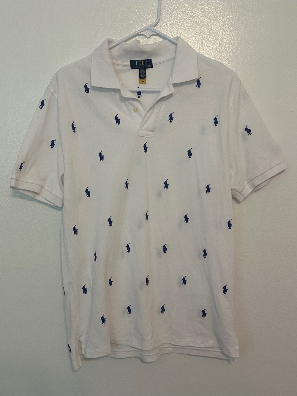 Polo by Ralph Lauren White Polo with Navy Pony Embroidery